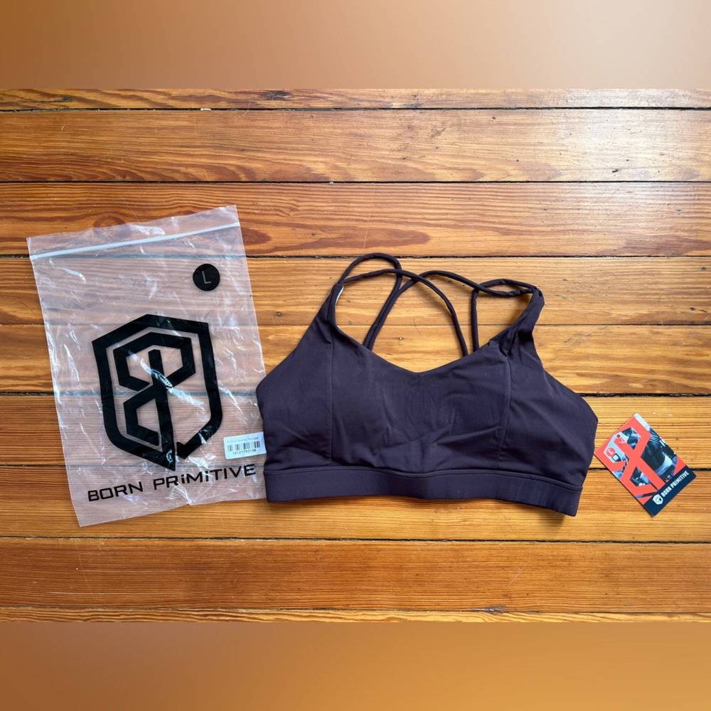 Born Primitive Plum The Exhale Sports Bra Size Large NWT!